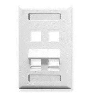 FACEPLATE, ID, ANGLED, 1-GANG, 4-PORT WH FACEPLATE, ID, ANGLED, 1-GANG, 4-PORT WH