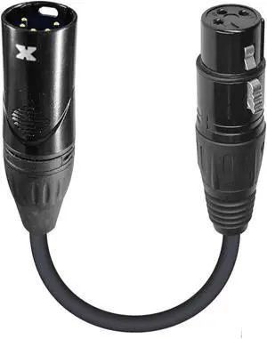 ProX XC-DMX5M3F 6" DMX Male 5-Pin to DMX Female 3-Pin Coupler Patch Cable