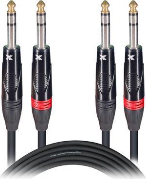 ProX XC-DTRS5 5 Ft. Balanced Dual 1/4" TRS-M to Dual 1/4" TRS-M High Performance Audio Cable