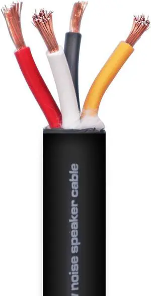 ProX XC-412-100 100 Ft. 12 Gauge AWG 4 Conductor Audio Speaker Wire Cable 100 Feet Copper Black Finish