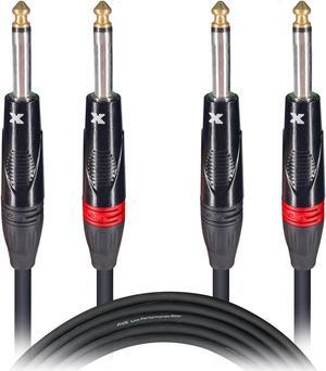 ProX XC-DP03 3' Ft. High Performance 1/4 TS Male to Dual 1/4 TS Male Unbalanced Audio Cable
