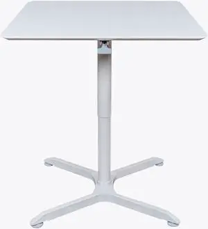 Luxor 36" Pneumatic Height Adjustable Square Cafe Table - Gray
