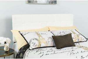 Bedford Tufted Upholstered Full Size Headboard in White Fabric