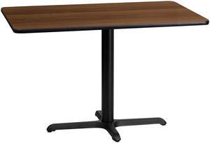 24'' x 42'' Rectangular Walnut Laminate Table Top with 23.5'' x 29.5'' Table Height Base
