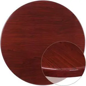 Flash Furniture Round Resin Table Top, 48", Mahogany