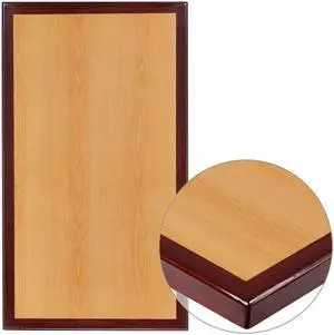 Flash Furniture 30 by 48" Rectangular Two-Tone Resin Cherry and Mahogany Table Top