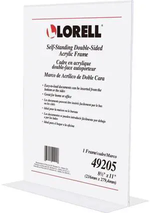 Lorell Double Sided Frame Acrylic 8.5"x11" Clear 49205