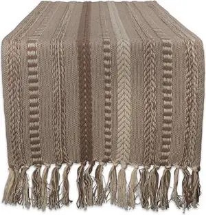 DII Stone Braided Stripe Table Runner
