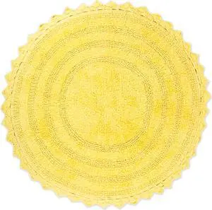 DII Yellow Round Crochet Bath Mat