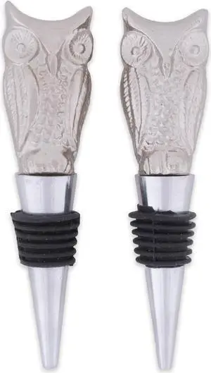 DII Silver Owl Bottle Stopper (Set of 2)
