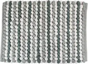 DII Gray Microfiber Stripe Bath Mat