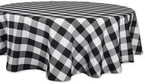 DII Black Buffalo Check Tablecloth 70 Round