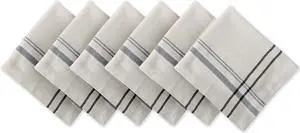 DII Black French Stripe Napkin (Set of 6)