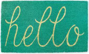 DII Aqua Hello Doormat