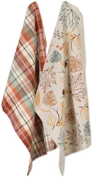 DII Assorted Autumn Leaves Dishtowel (Set of 2)