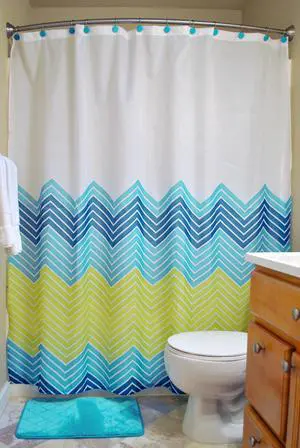 DII 14-Piece Assorted Bath Set Chevron Blue