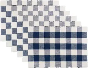 DII Navy Buffalo Check Ribbed Placemat (Set of 6)
