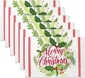 DII Merry Christmas Print Placemat (Set of 6)