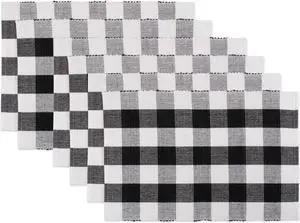 DII Black Buffalo Check Ribbed Placemat (Set of 6)