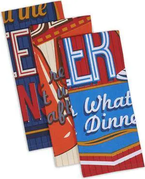 DII Assorted Retro Beer Print Dishtowel (Set of 3)