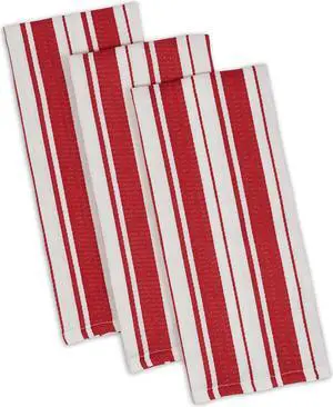 DII Tomato Stripe Gourmet Dishtowel (Set of 3)