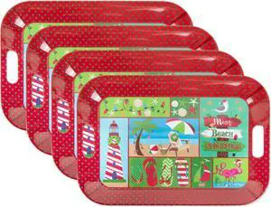DII Coast Christmas Melamine Tray (Set of 4)