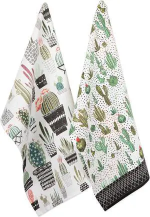 DII Assorted Urban Oasis Print Dishtowel (Set of 2)