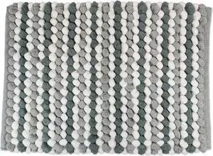 DII Gray Striped Microfiber Bath Mat