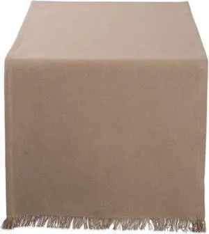 DII Solid Stone Heavyweight Fringed Table Runner