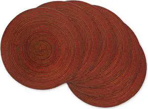 DII Variegated Red Round Polypropylene Woven Placemat (Set of 6)