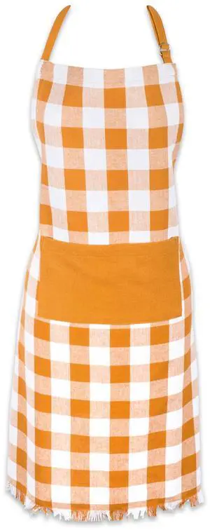 DII Pumpkin Spice Heavyweight Check Fringed Chef Apron