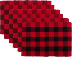 DII Red Buffalo Check Ribbed Placemat (Set of 6)