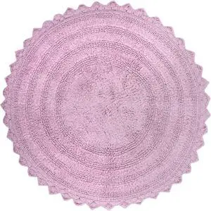 DII Mauve Round Crochet Bath Mat