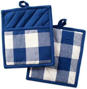 DII Navy Buffalo Check Potholder (Set of 2)