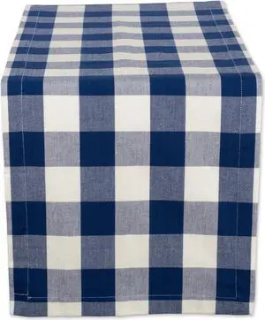 DII Navy Buffalo Check Table Runner