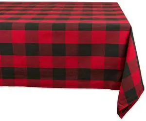 DII Buffalo Check Red Tablecloth