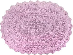 DII Mauve Small Oval Crochet Bath Mat
