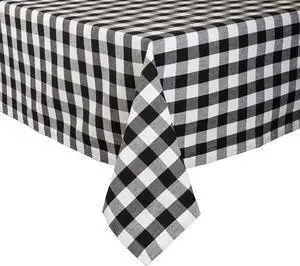 DII Black/White Checkers Tablecloth