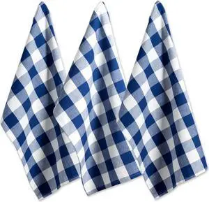 DII Navy Buffalo Check Dishtowel (Set of 3)