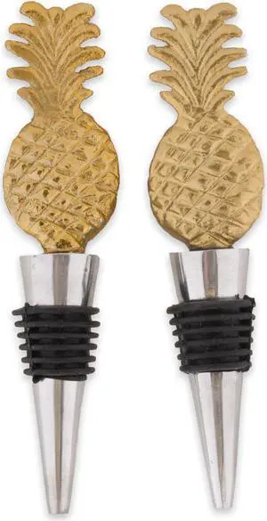 DII Gold Pineapple Bottle Stopper (Set of 2)