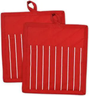 DII Tango Red Stripe Chef Potholder (Set of 2)