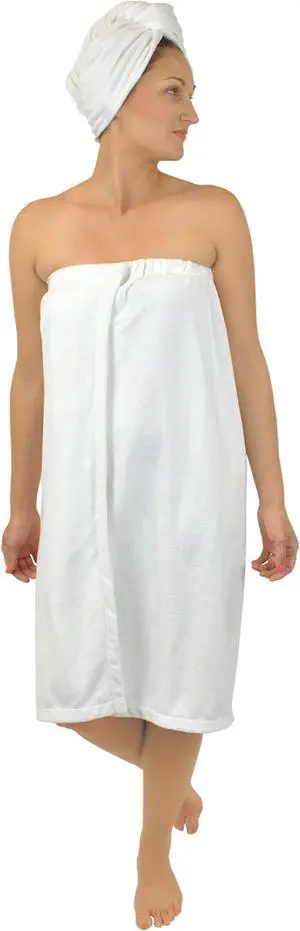 DII White Shower & Hair Wrap Set