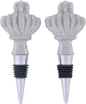 DII Silver Crown Bottle Stopper (Set of 2)