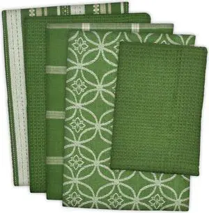 DII Assorted Sage Dishtowel & Dishcloth (Set of 5)