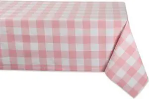 DII Pink Buffalo Check Tablecloth