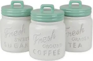DII Aqua Ceramic Jar Canister (Set of 3)
