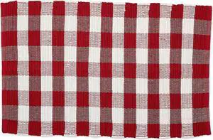 DII Red & White Buffalo Check Rag  Rug