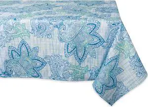 DII Blue Watercolor Paisley Print Outdoor Tablecloth