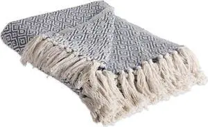DII French Blue Double Diamond Throw