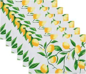 DII Lemon Bliss Print Outdoor  Placemat (Set of 6)